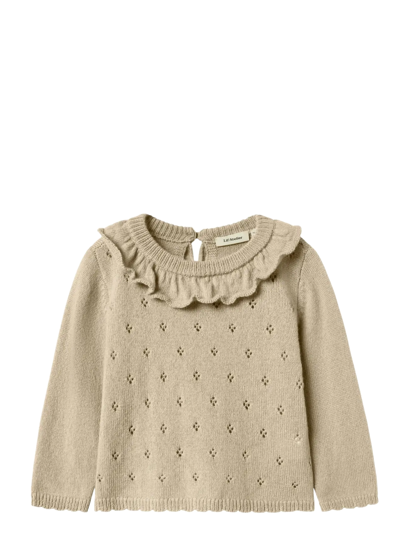 Lil'Atelier NMFNALIO WOOL LS KNIT LIL - Last chance - SAFARI / beige