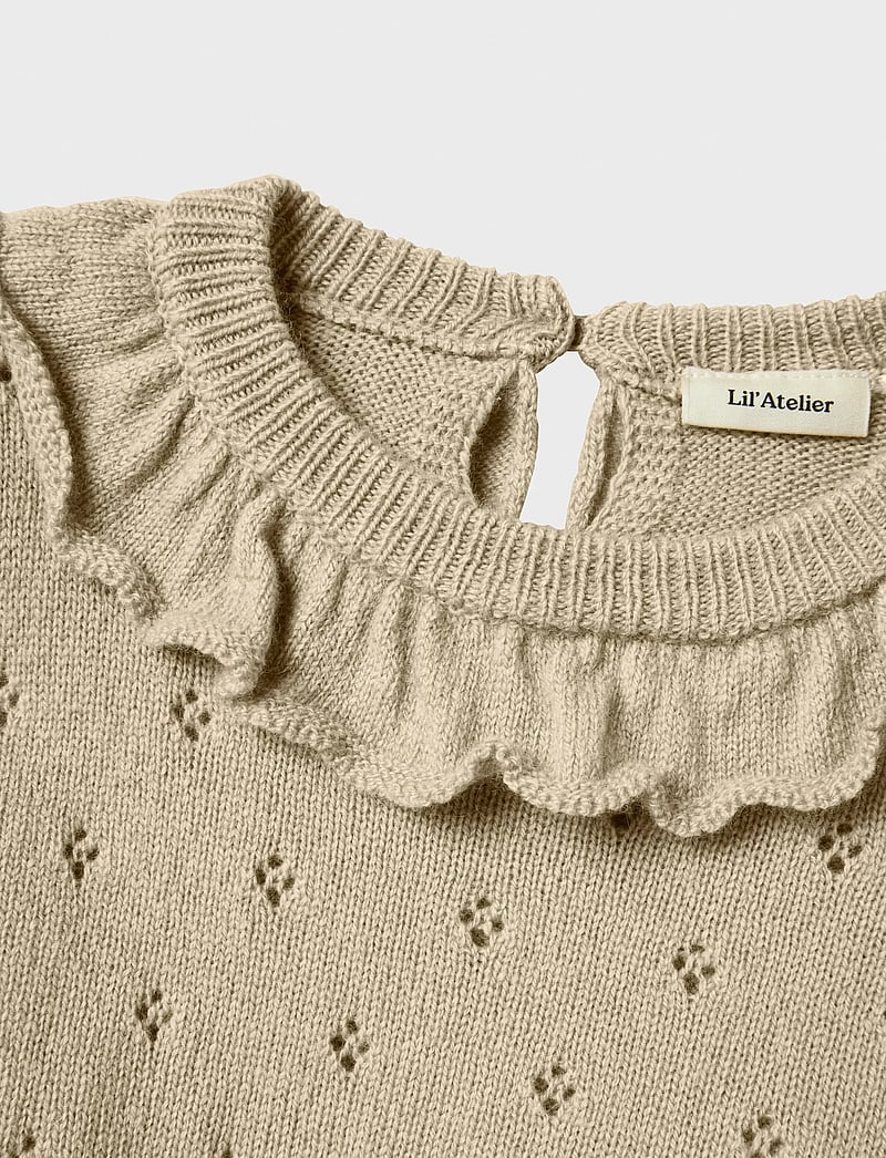 Lil'Atelier - NMFNALIO WOOL LS KNIT LIL - stickade tröjor - safari - 3