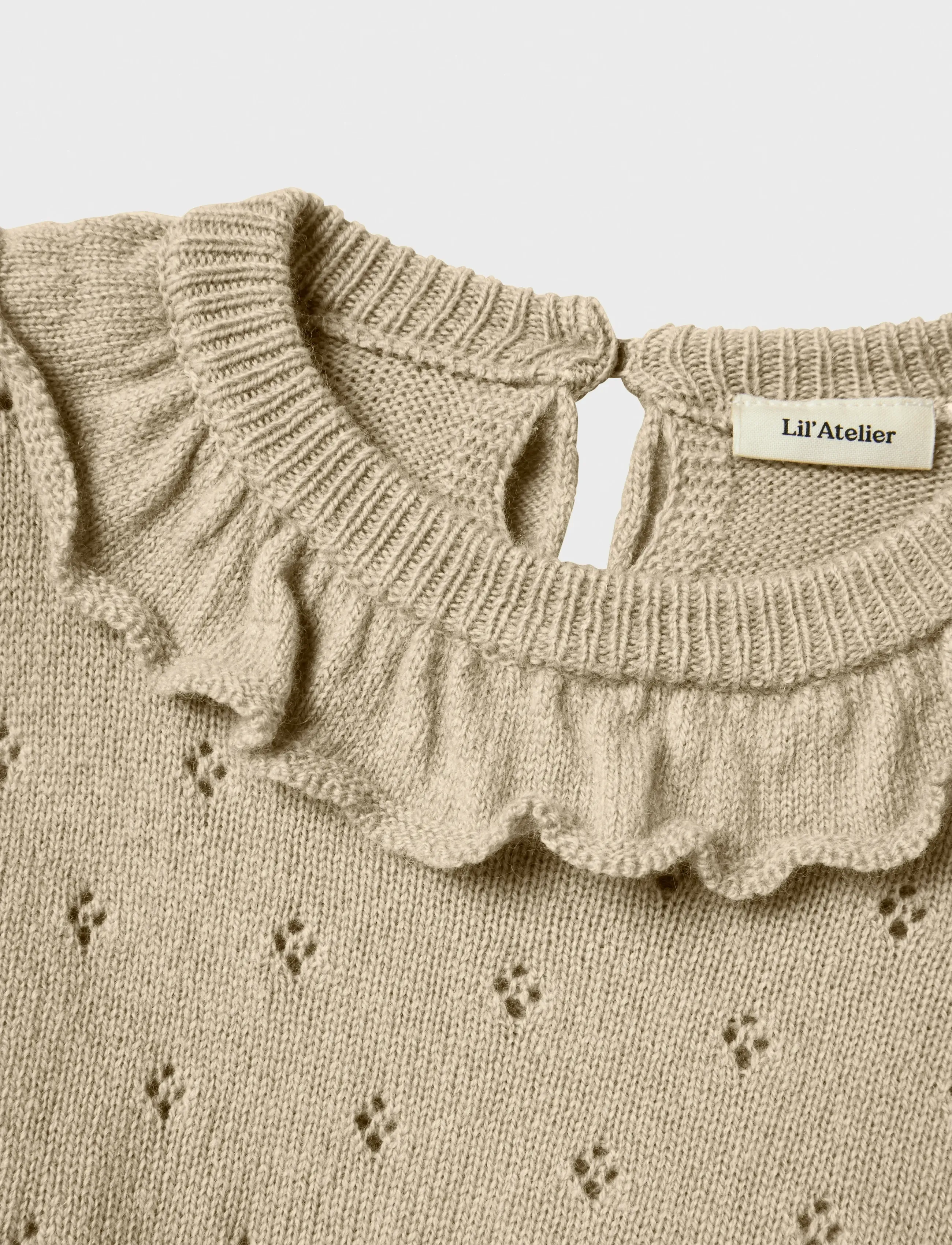 Lil'Atelier - NMFNALIO WOOL LS KNIT LIL - džemprid - safari - 3