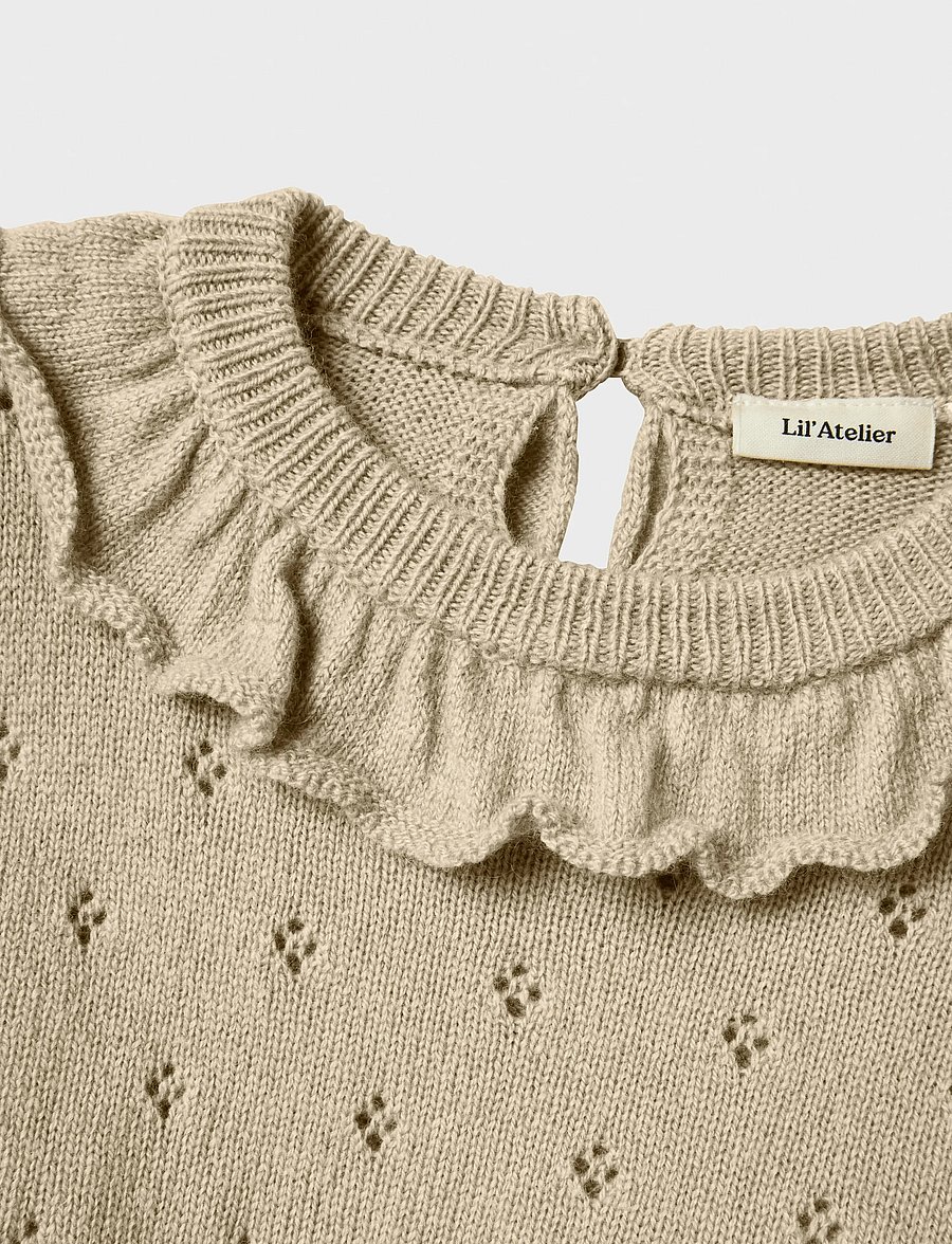 Lil'Atelier - NMFNALIO WOOL LS KNIT LIL - džemprid - safari - 3