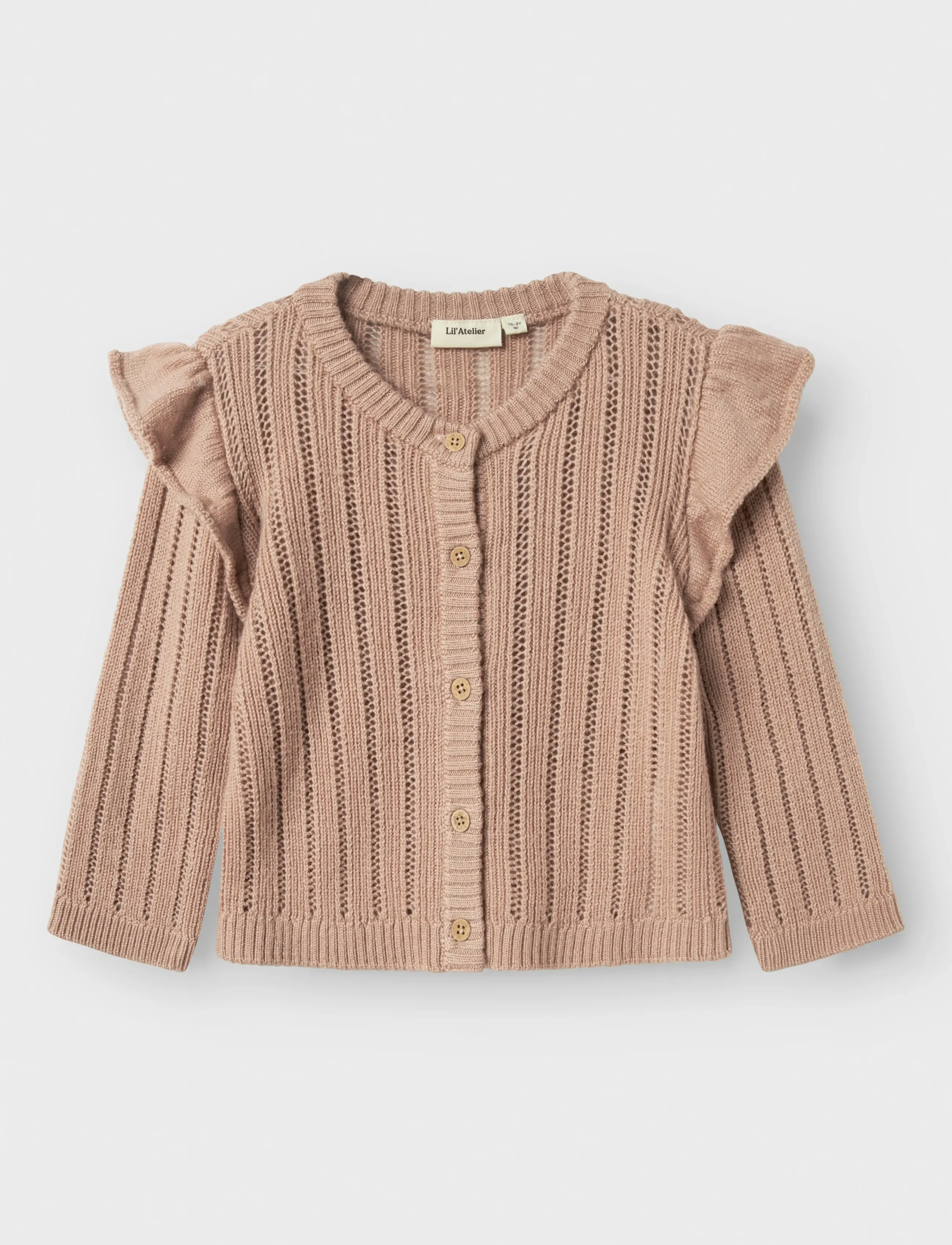 Lil'Atelier Nmfnomo Wool Ls Knit Card Lil, 104, Knitwear, Beige - Cardigans, Kinder