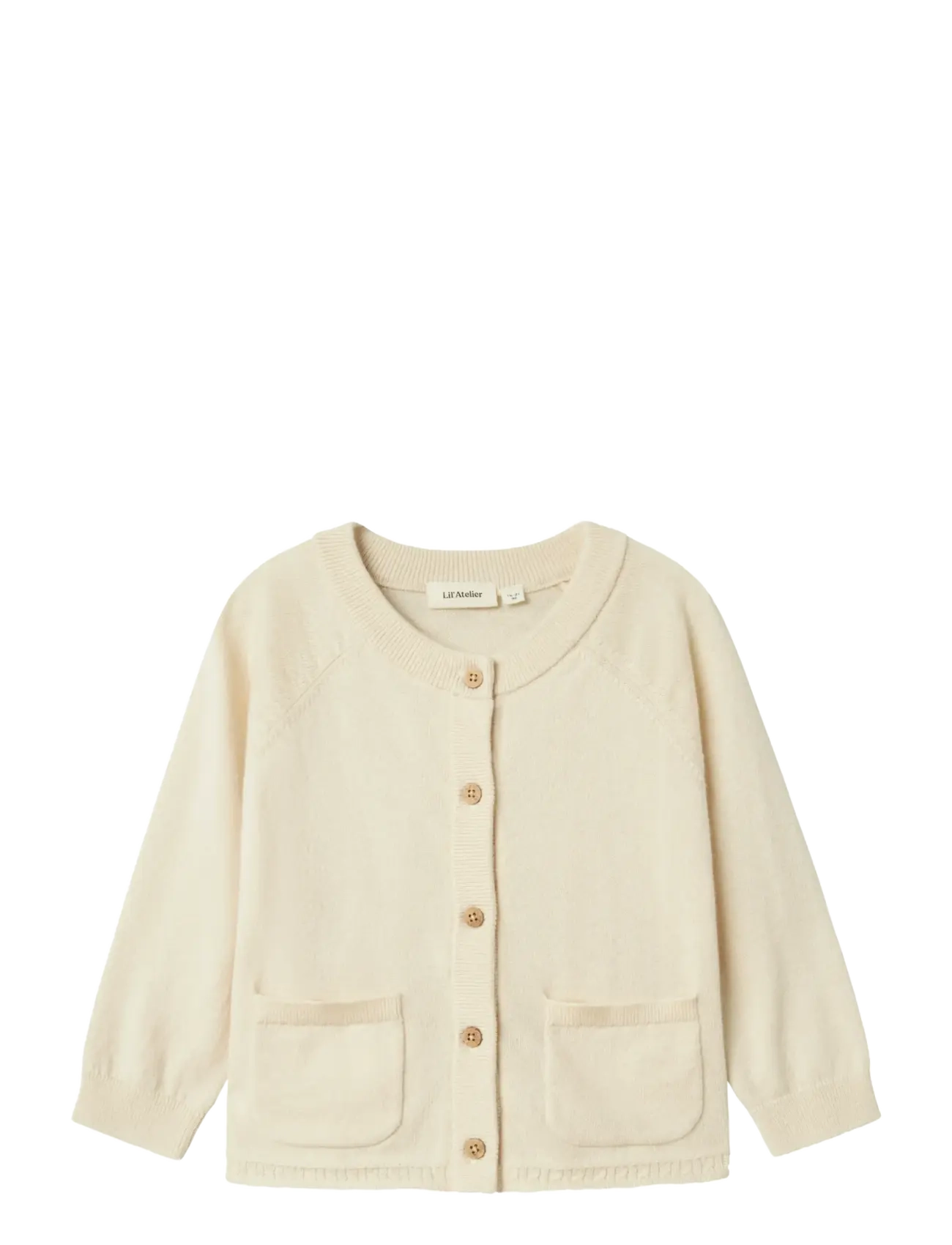 Lil'Atelier NMNNORD WO/CO LS KNIT CARD LIL - Overdele - TURTLEDOVE / cream