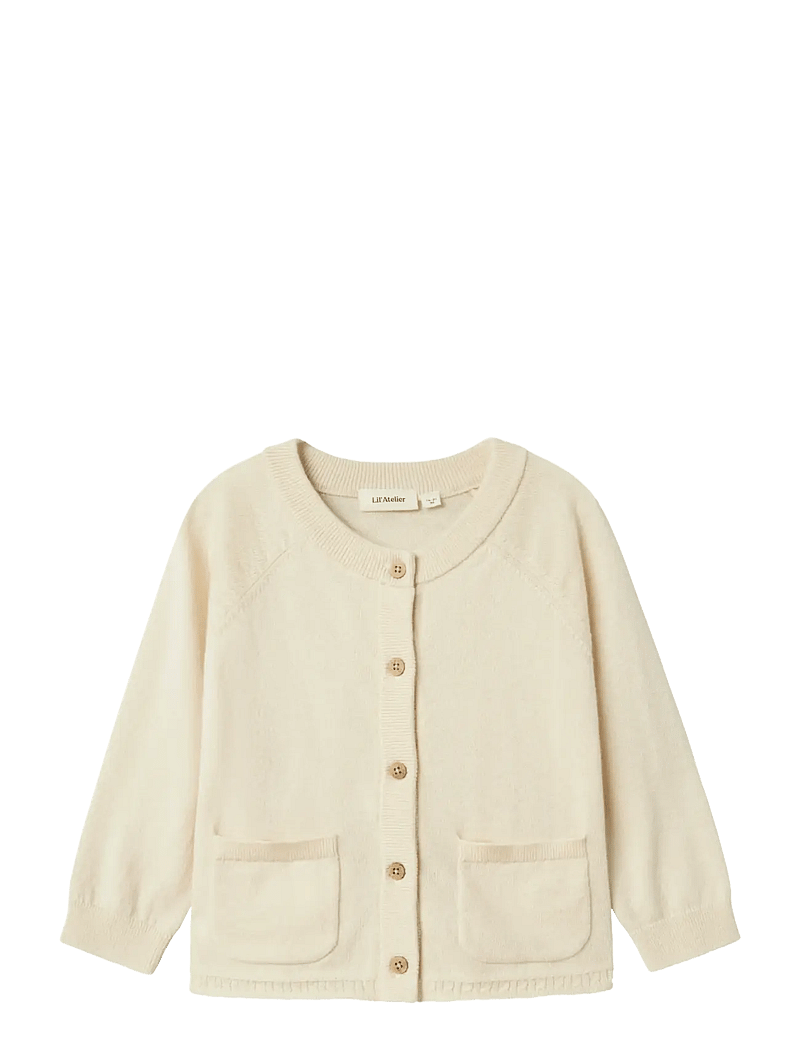 Lil'Atelier - NMNNORD WO/CO LS KNIT CARD LIL - koftor - turtledove - 1