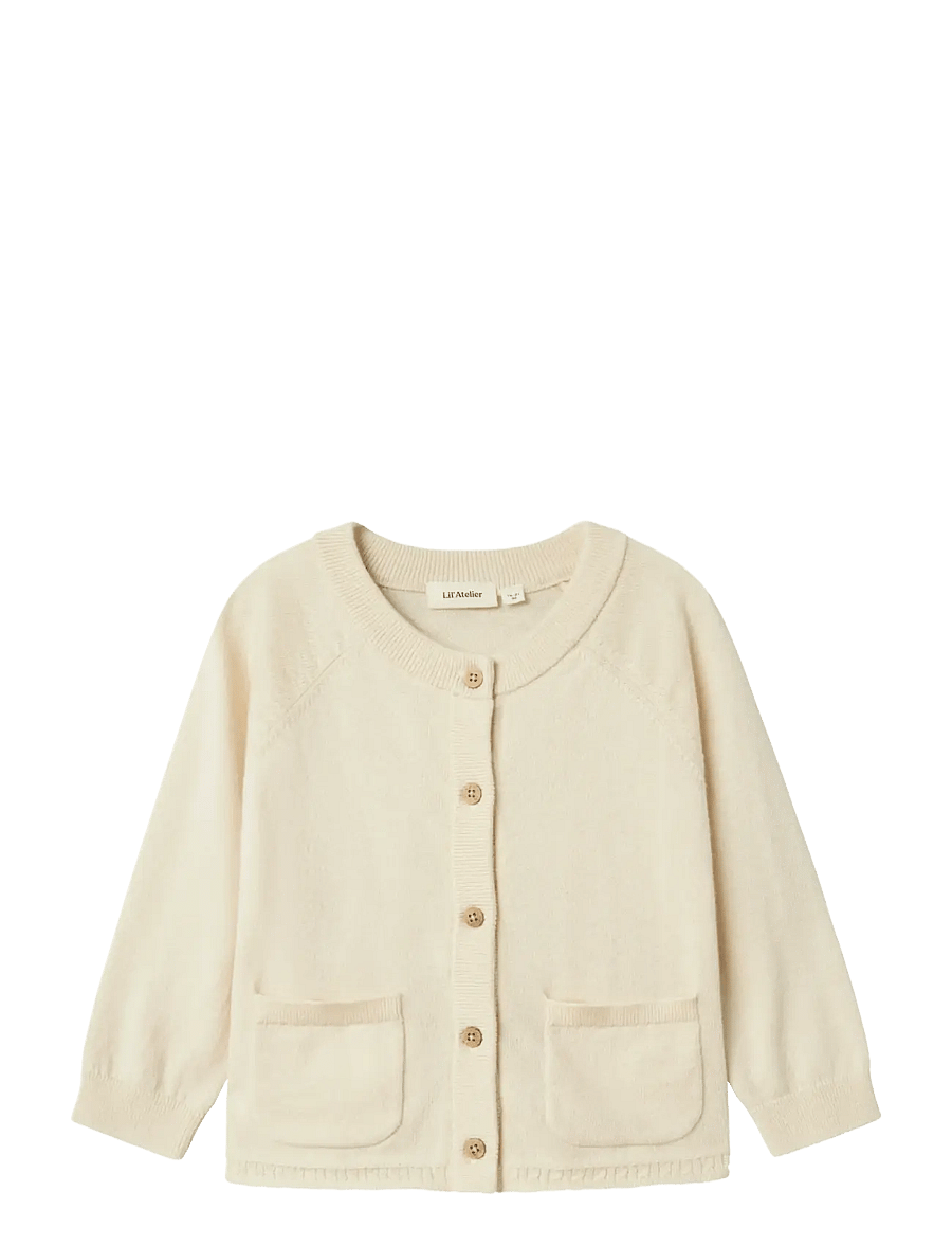 Lil'Atelier - NMNNORD WO/CO LS KNIT CARD LIL - cardigans - turtledove - 1
