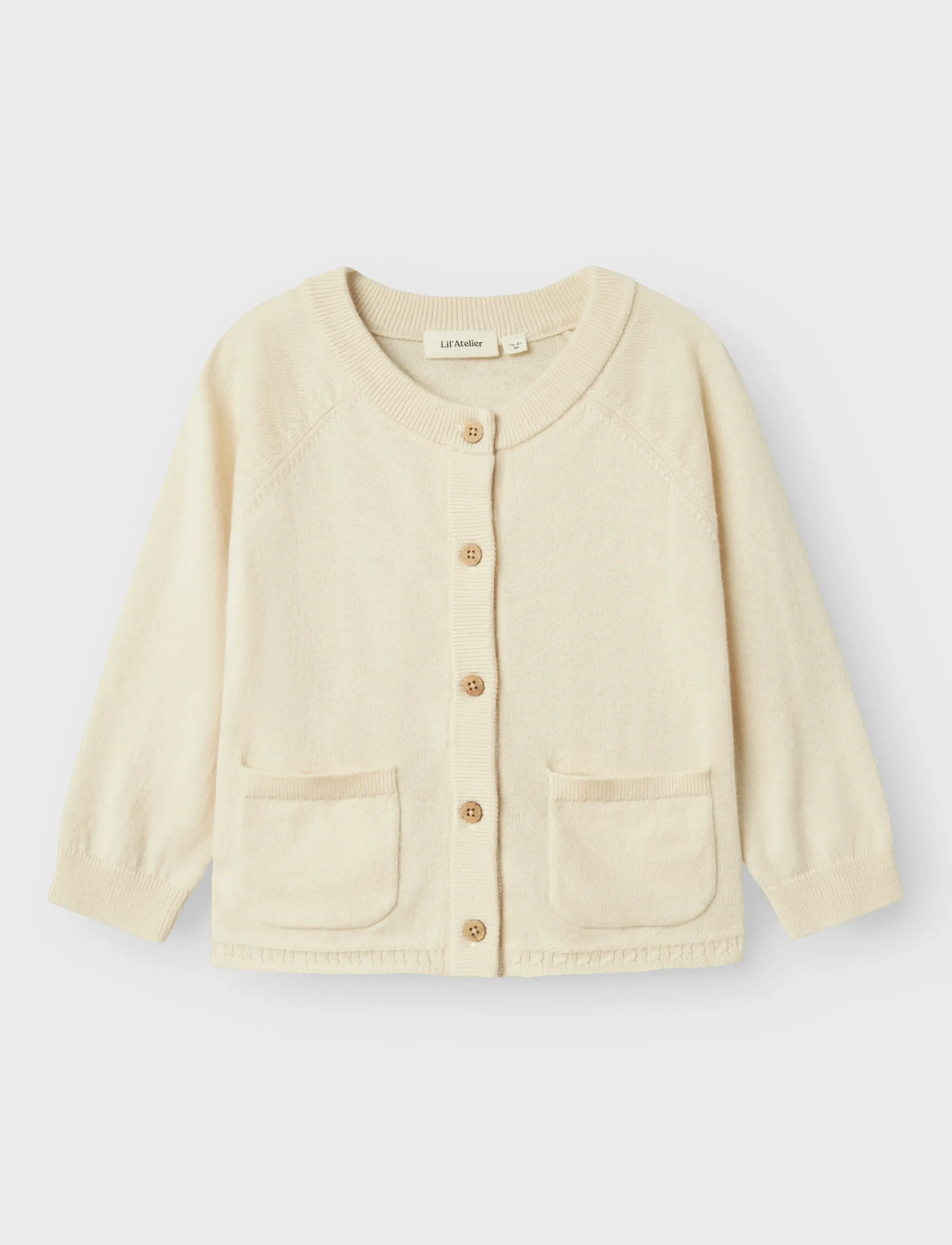 Lil'Atelier NMNNORD WO/CO LS KNIT CARD LIL - Koftor - TURTLEDOVE / cream