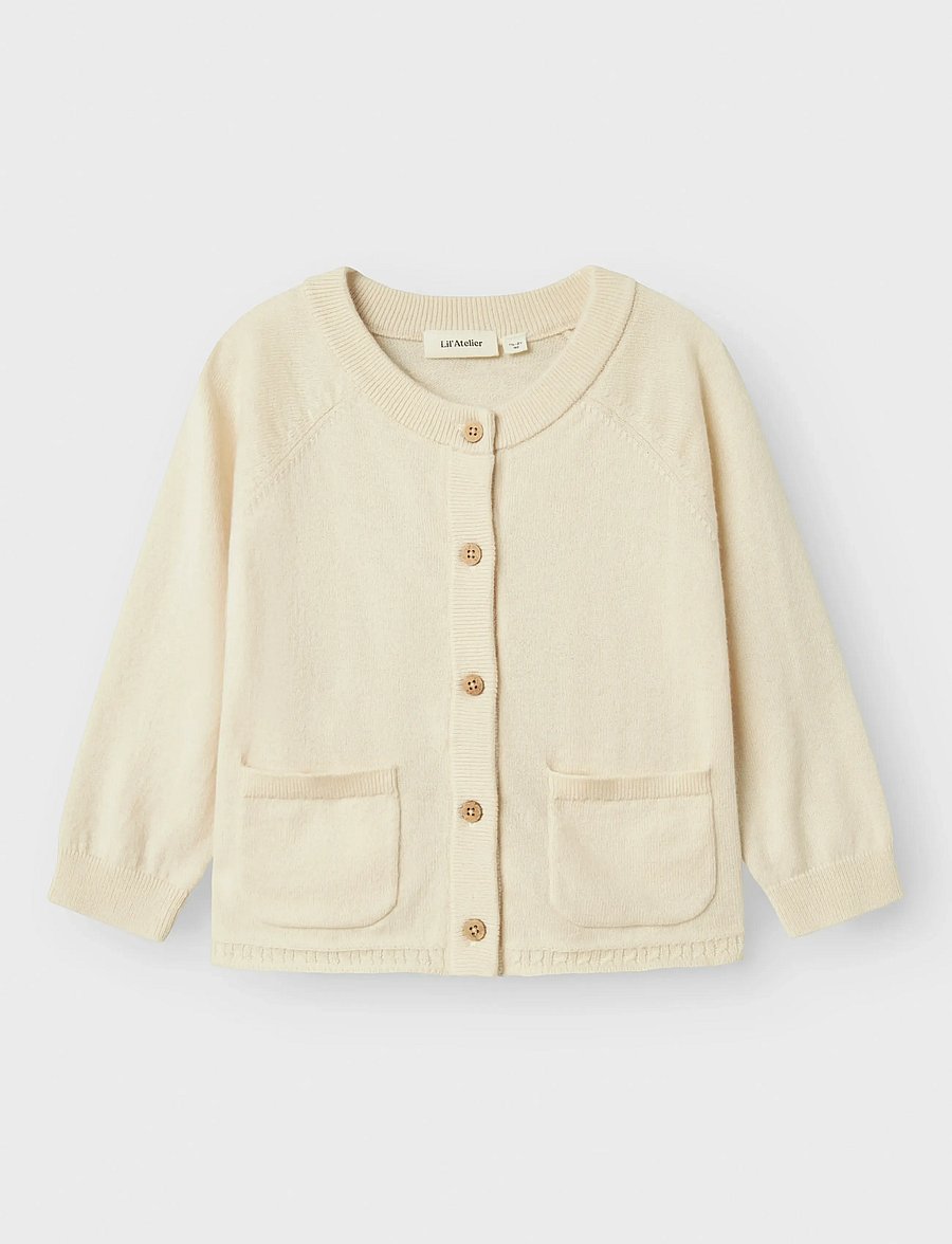Lil'Atelier - NMNNORD WO/CO LS KNIT CARD LIL - cardigans - turtledove - 0