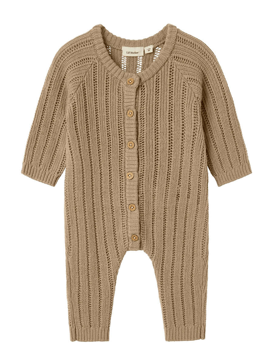 Lil'Atelier - NBMNOMO WOOL KNIT SUIT LIL - baselayer til baby - tigers eye - 1