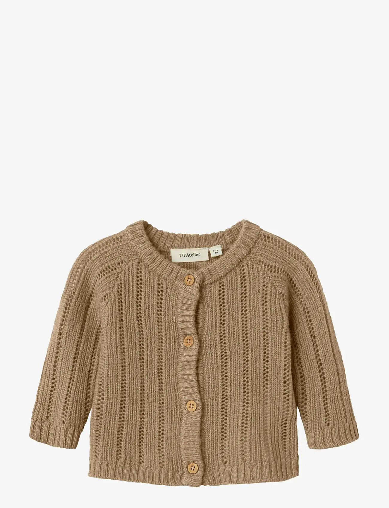 Lil'Atelier - NBMNOMO WOOL LS KNIT CARD LIL - cardigans - tigers eye - 1
