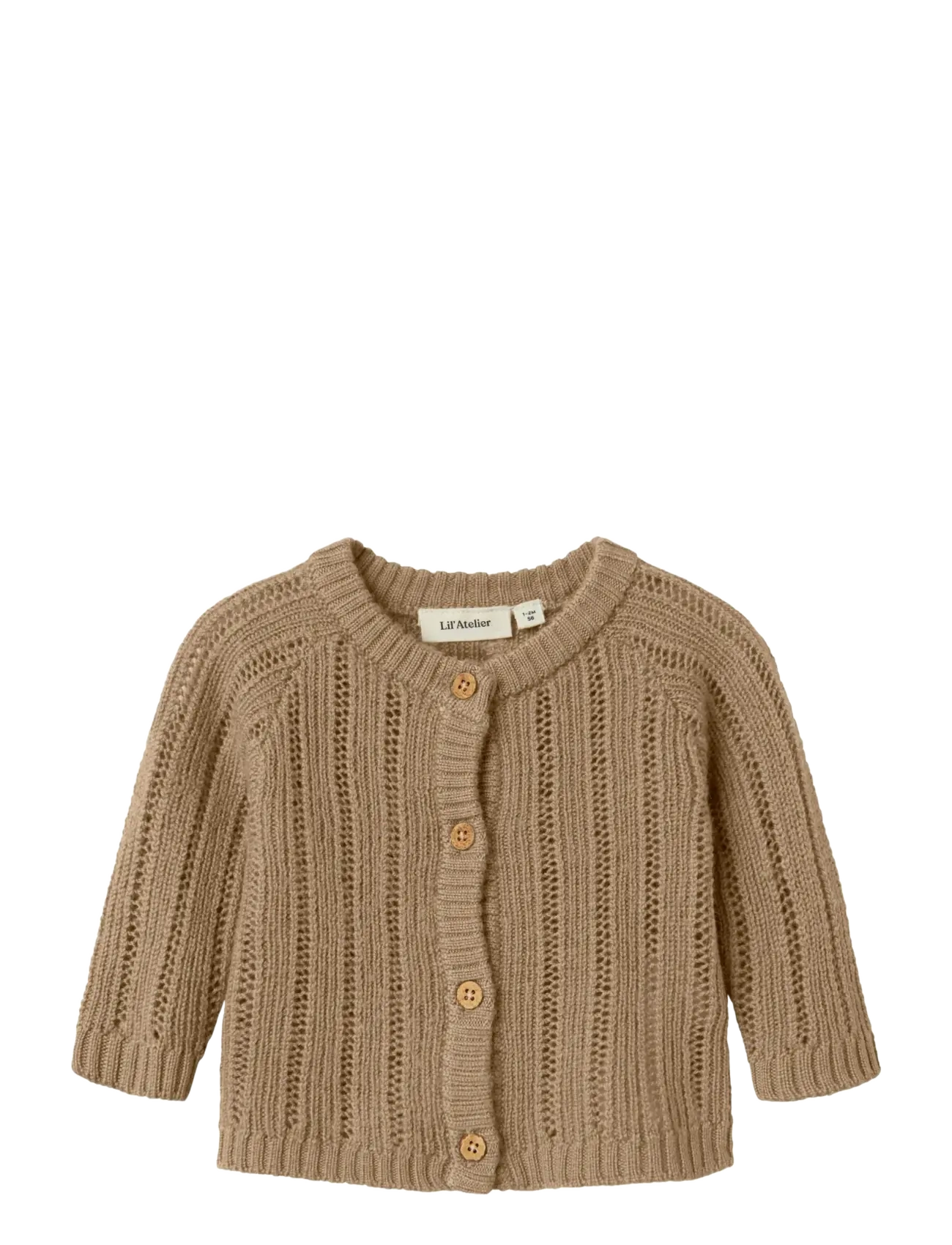 Lil'Atelier NBMNOMO WOOL LS KNIT CARD LIL - Stickat - TIGERS EYE / beige