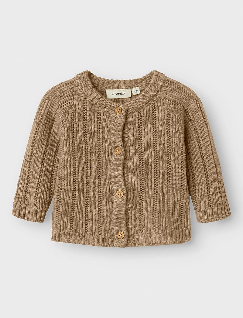 Lil'Atelier - NBMNOMO WOOL LS KNIT CARD LIL - cardigans - tigers eye - 0