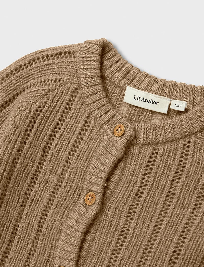 Lil'Atelier - NBMNOMO WOOL LS KNIT CARD LIL - cardigans - tigers eye - 3
