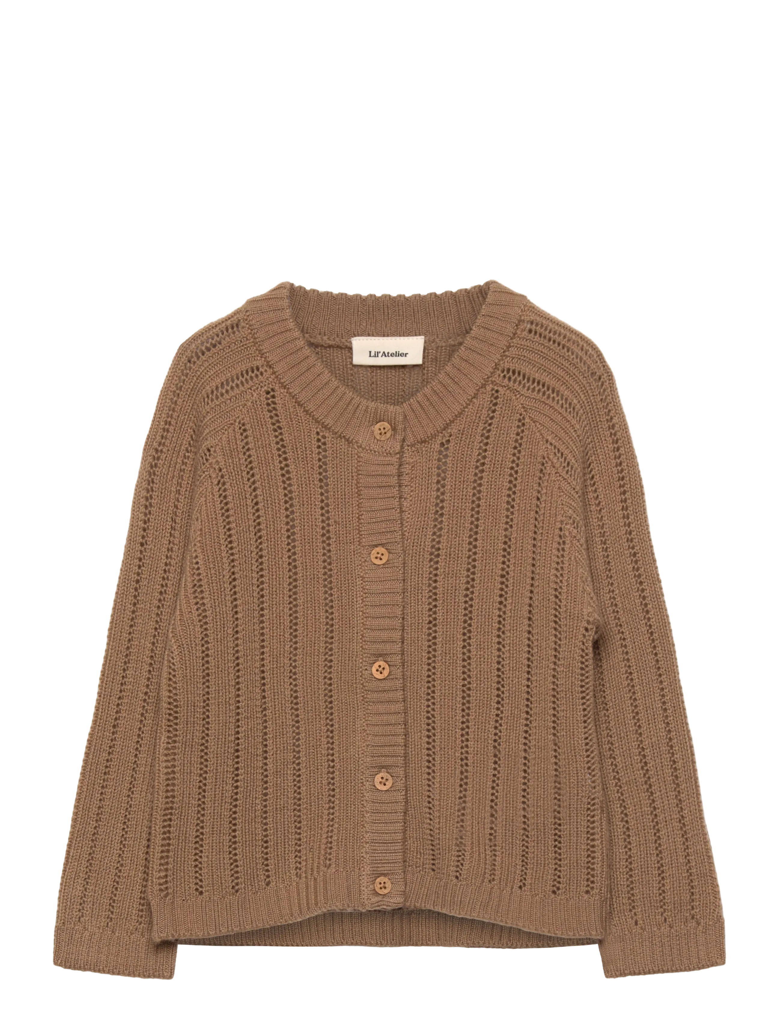 LIL'ATELIER Nmmnomo Wolle Ls Knit Card Lil Braun - 116 - Kinder