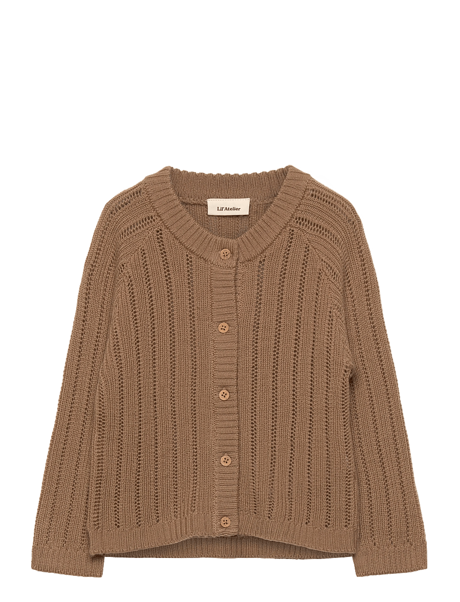 Lil'Atelier - NMMNOMO WOOL LS KNIT CARD LIL - cardigans - tigers eye - 0