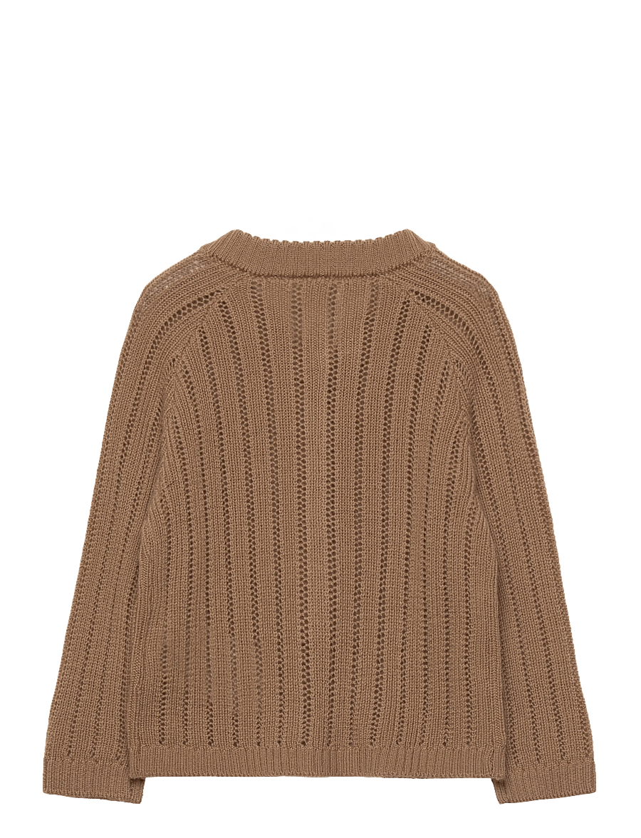 Lil'Atelier - NMMNOMO WOOL LS KNIT CARD LIL - cardigans - tigers eye - 1