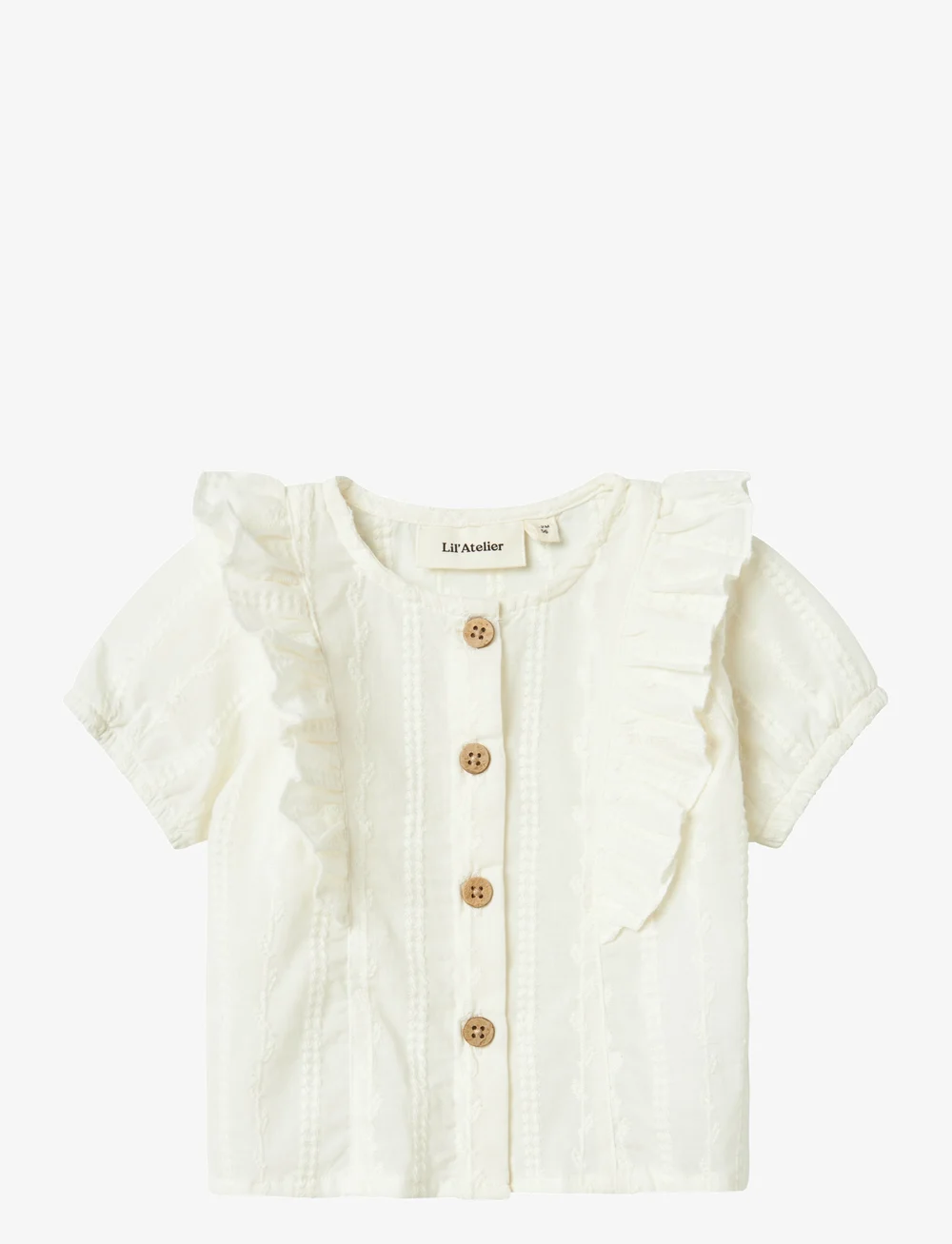 Lil'Atelier - NBFJAZELLE SS LOOSE SHIRT LIL - blouses & tunics - coconut milk - 0