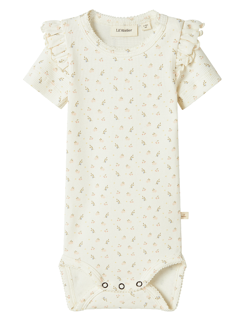 Lil'Atelier - NBFGAGO KIK SS SLIM BODY LIL - kortärmade bodies - coconut milk - 1