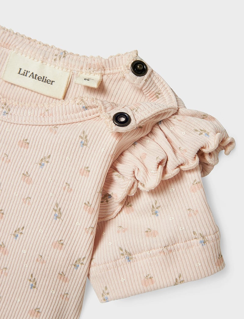 Lil'Atelier - NBFGAGO KIK SS SLIM BODY LIL - kurzärmelige bodys - peach blush - 3
