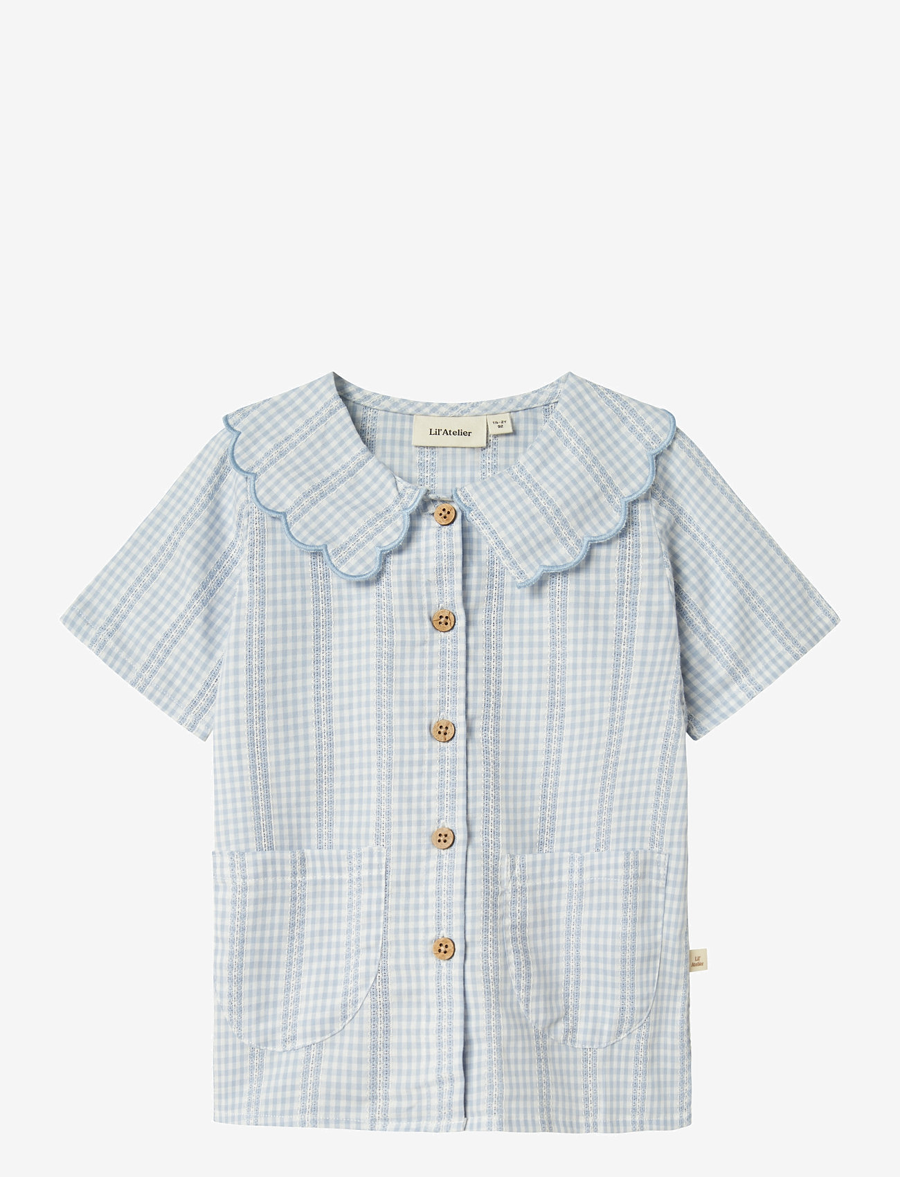 Lil'Atelier - NMFHAZELLE SS LOOSE SHIRT LIL - lyhythihaiset kauluspaidat - zen blue - 1