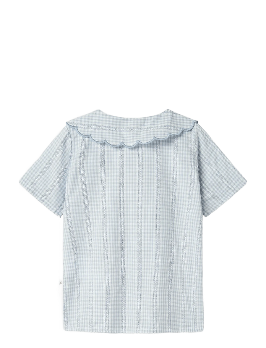Lil'Atelier - NMFHAZELLE SS LOOSE SHIRT LIL - kurzärmlige hemden - zen blue - 2