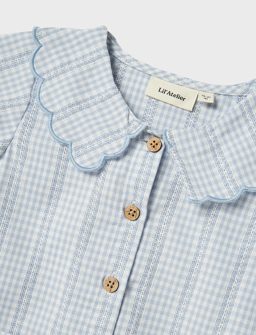 Lil'Atelier - NMFHAZELLE SS LOOSE SHIRT LIL - kurzärmlige hemden - zen blue - 0