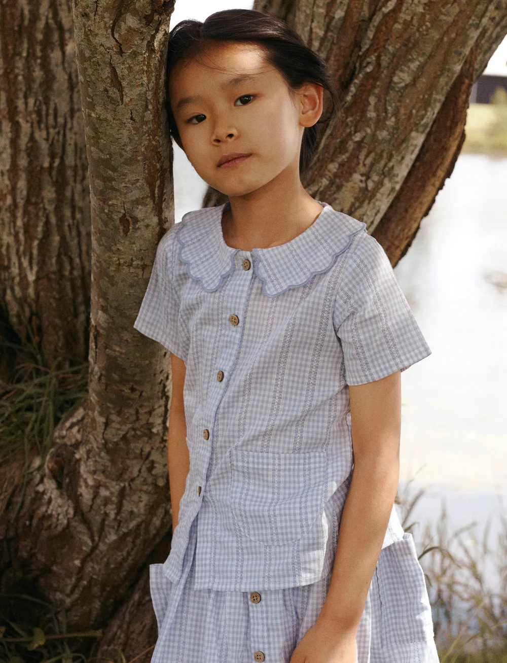 Lil'Atelier - NMFHAZELLE SS LOOSE SHIRT LIL - short-sleeved shirts - zen blue - 3