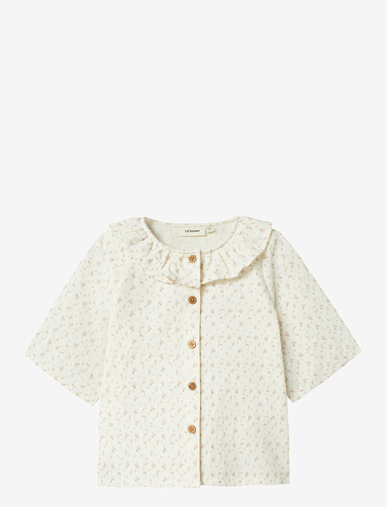 Lil'Atelier - NMFHAILEY SS LOOSE SHIRT LIL - blusen & tuniken - coconut milk - 0