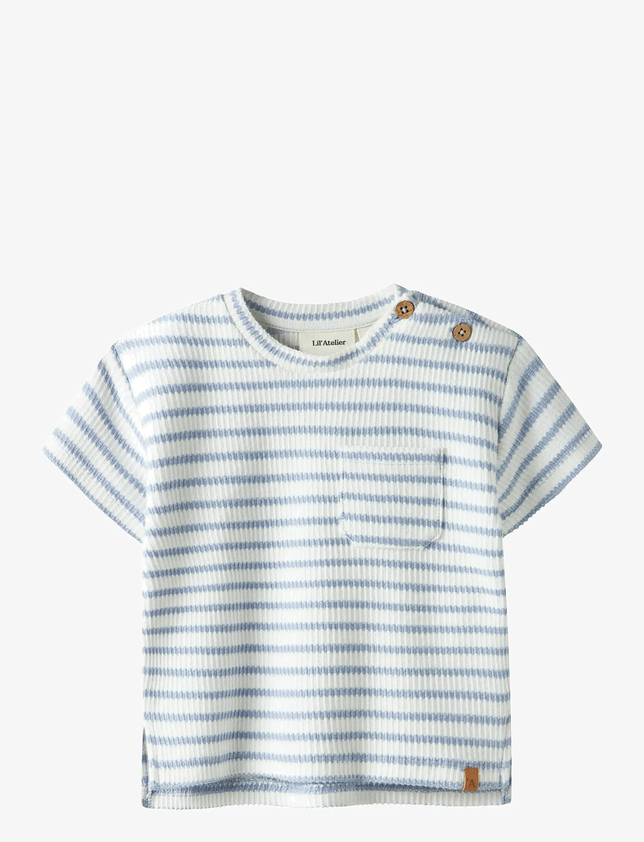 Lil'Atelier - NBMTADEO SS LOOSE TOP LIL - kurzärmelige - zen blue - 0