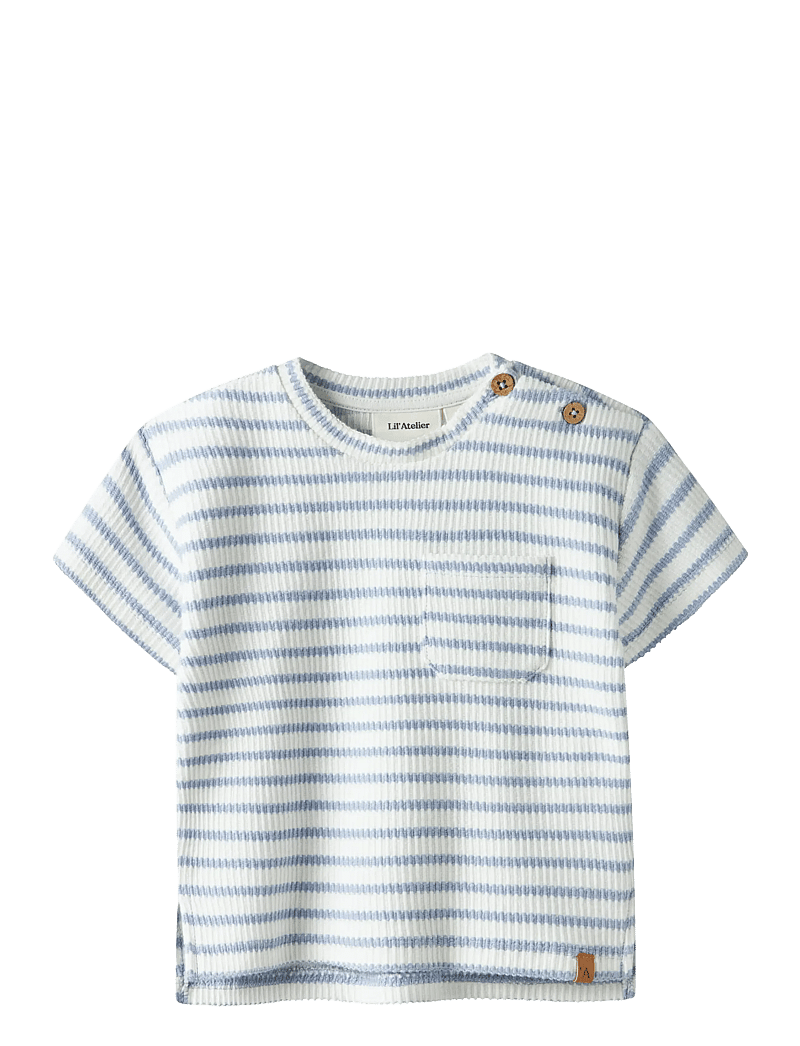 Lil'Atelier - NBMTADEO SS LOOSE TOP LIL - kurzärmelige - zen blue - 0