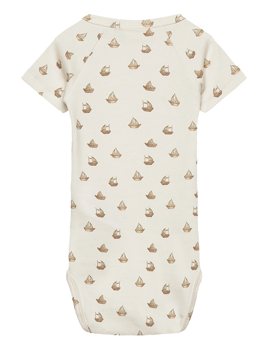 Lil'Atelier - NBMLAVO ENI SS SLIM BODY LIL - kortærmede bodyer - coconut milk - 1