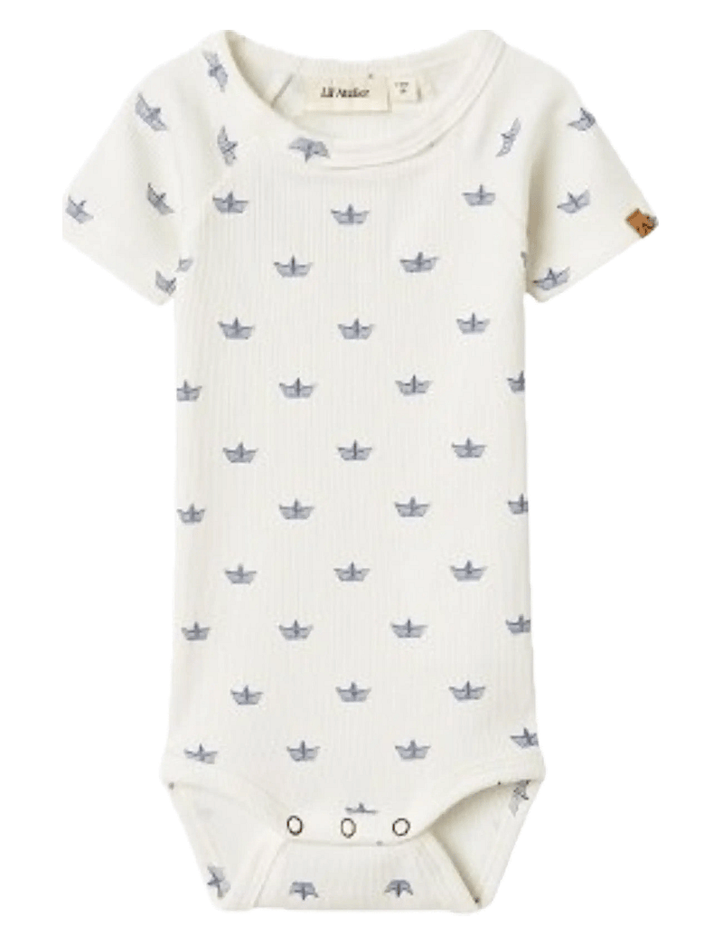 Lil'Atelier - NBMLAVO ENI SS SLIM BODY LIL - kortærmede bodyer - coconut milk - 0