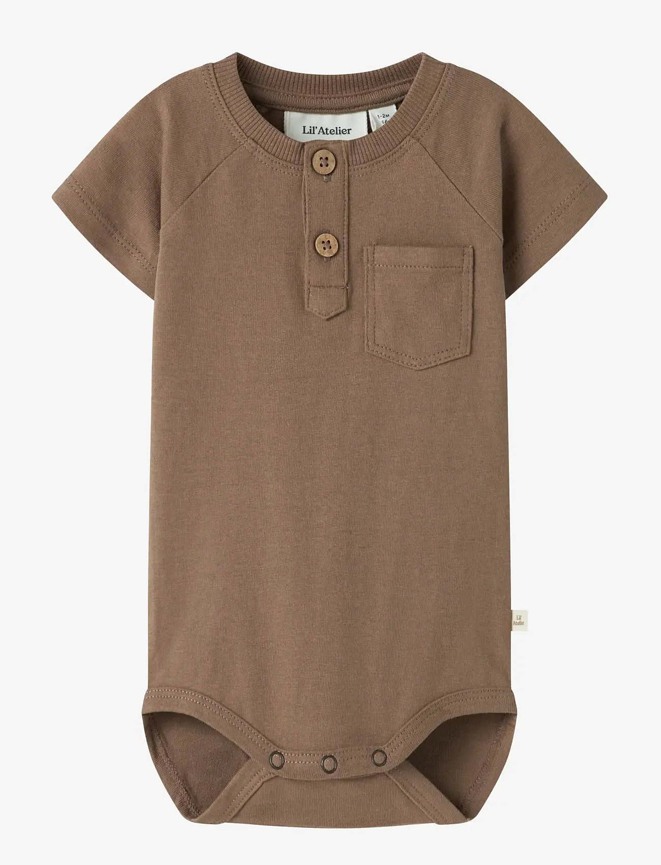 Lil'Atelier - NBMDOLAN JOE SS BODY LIL - kortærmede bodyer - coca mocha - 0