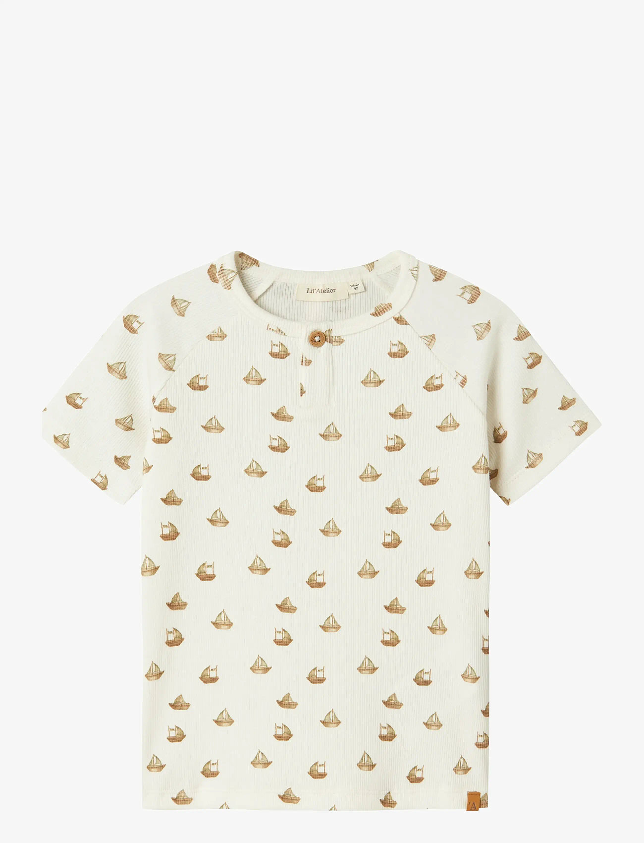 Lil'Atelier - NMMLAVO ENI SS SLIM TOP LIL - lühikeste varrukatega t-särgid - coconut milk - 0