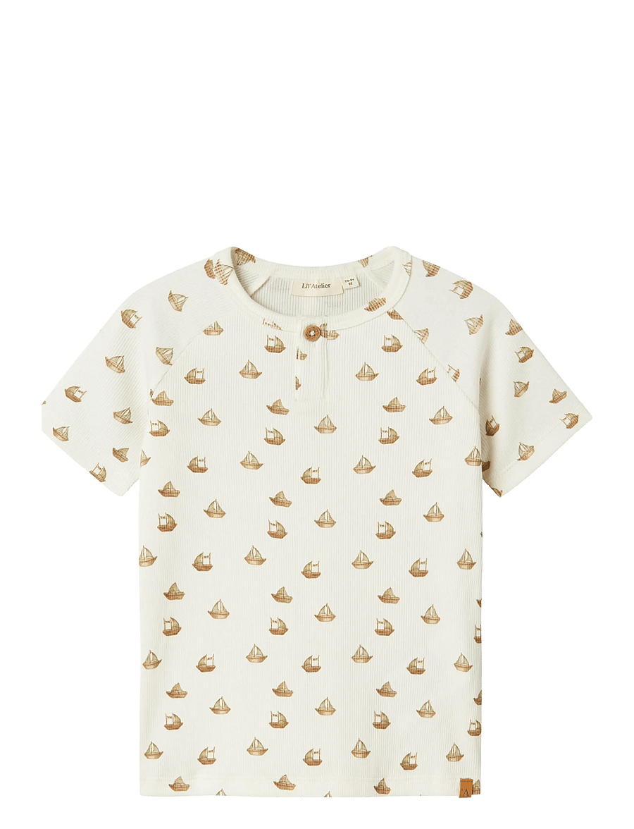 Lil'Atelier - NMMLAVO ENI SS SLIM TOP LIL - kurzärmelige - coconut milk - 0
