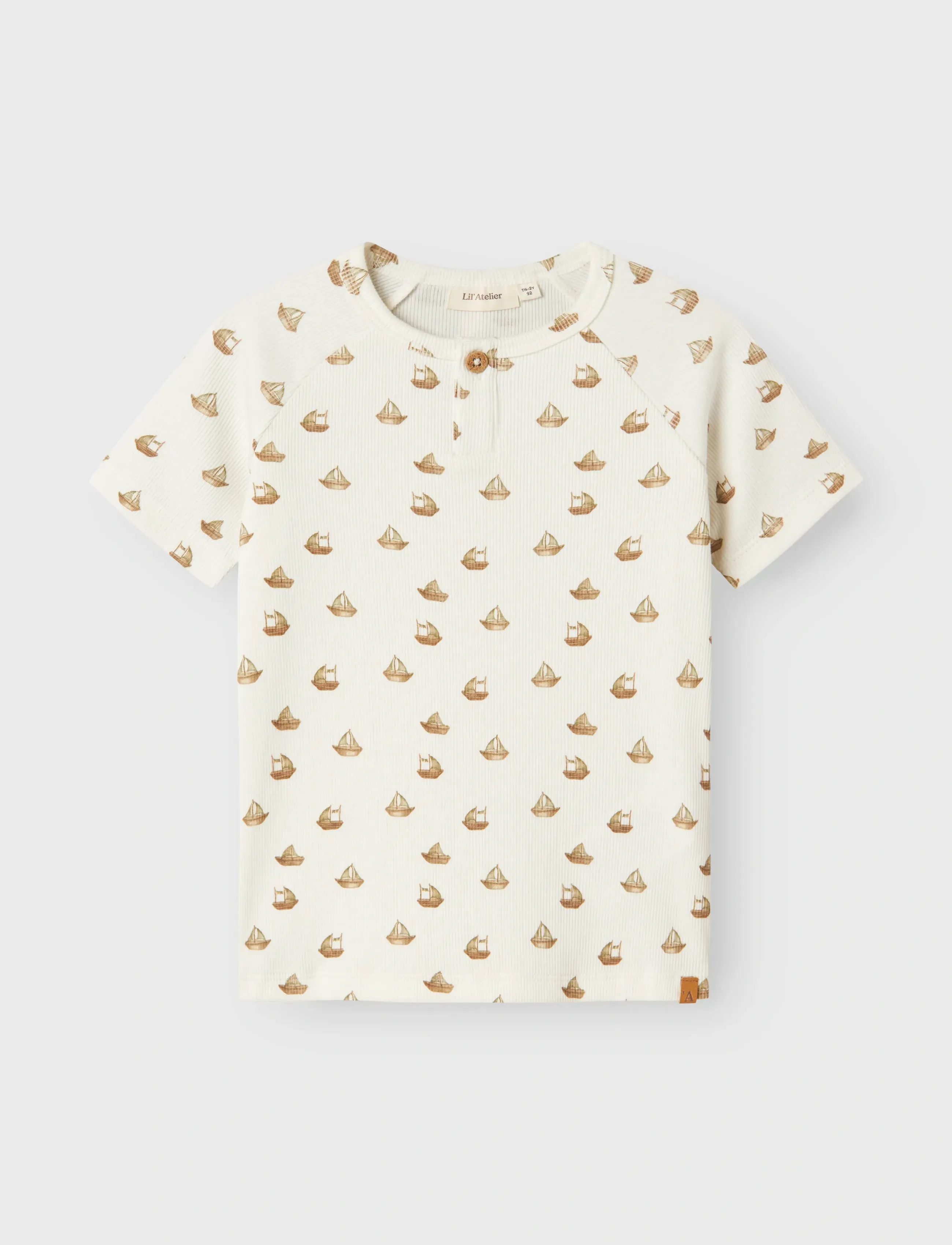 Lil'Atelier - NMMLAVO ENI SS SLIM TOP LIL - kortärmade t-shirts - coconut milk - 2