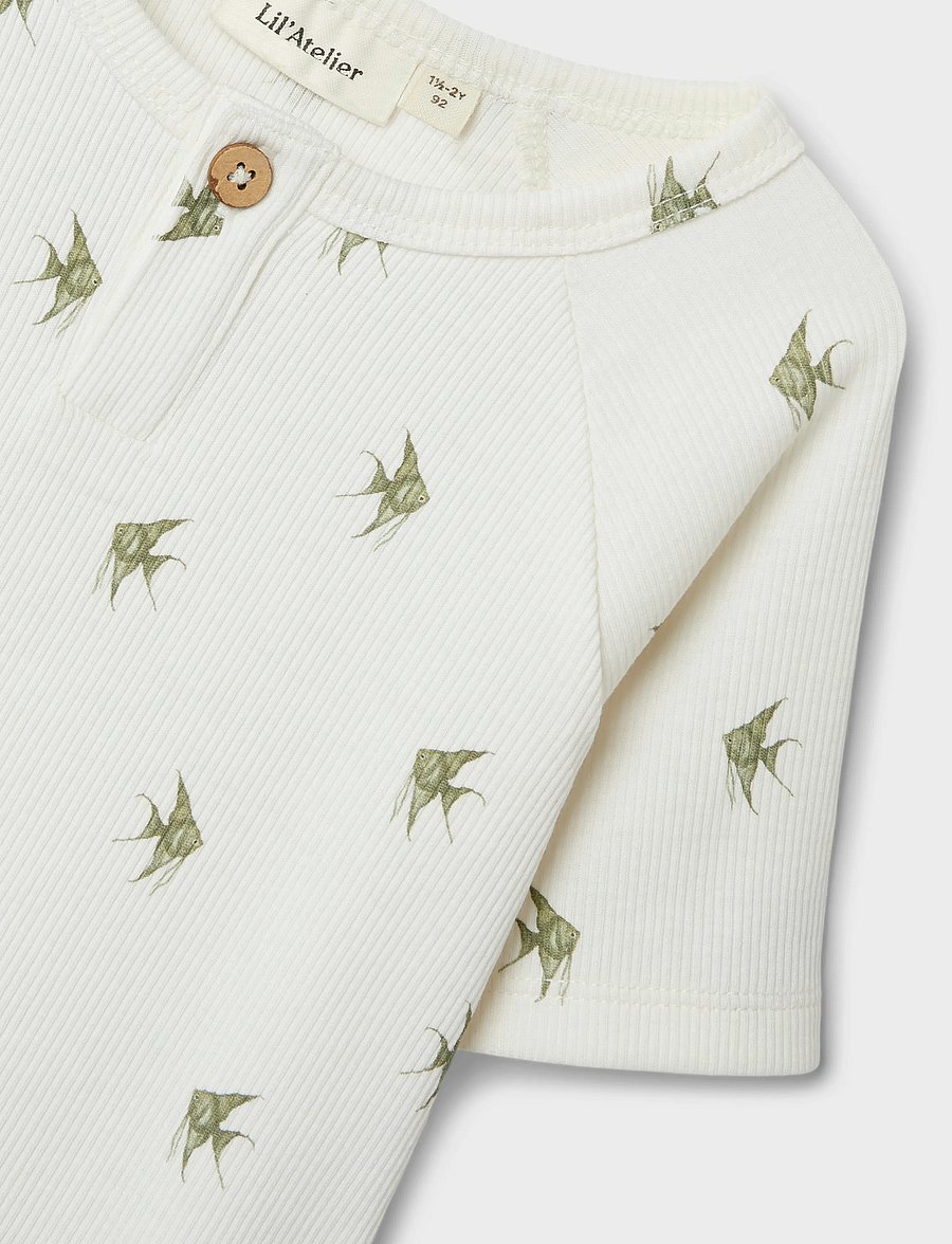Lil'Atelier - NMMLAVO ENI SS SLIM TOP LIL - kurzärmelige - coconut milk - 0