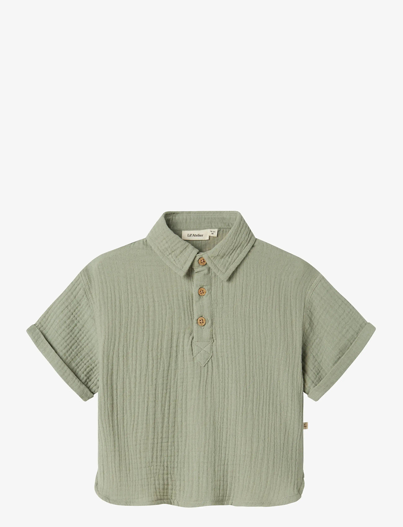 Lil'Atelier - NMMJANU SS LOOSE SHIRT LIL - kortärmade skjortor - seagrass - 0
