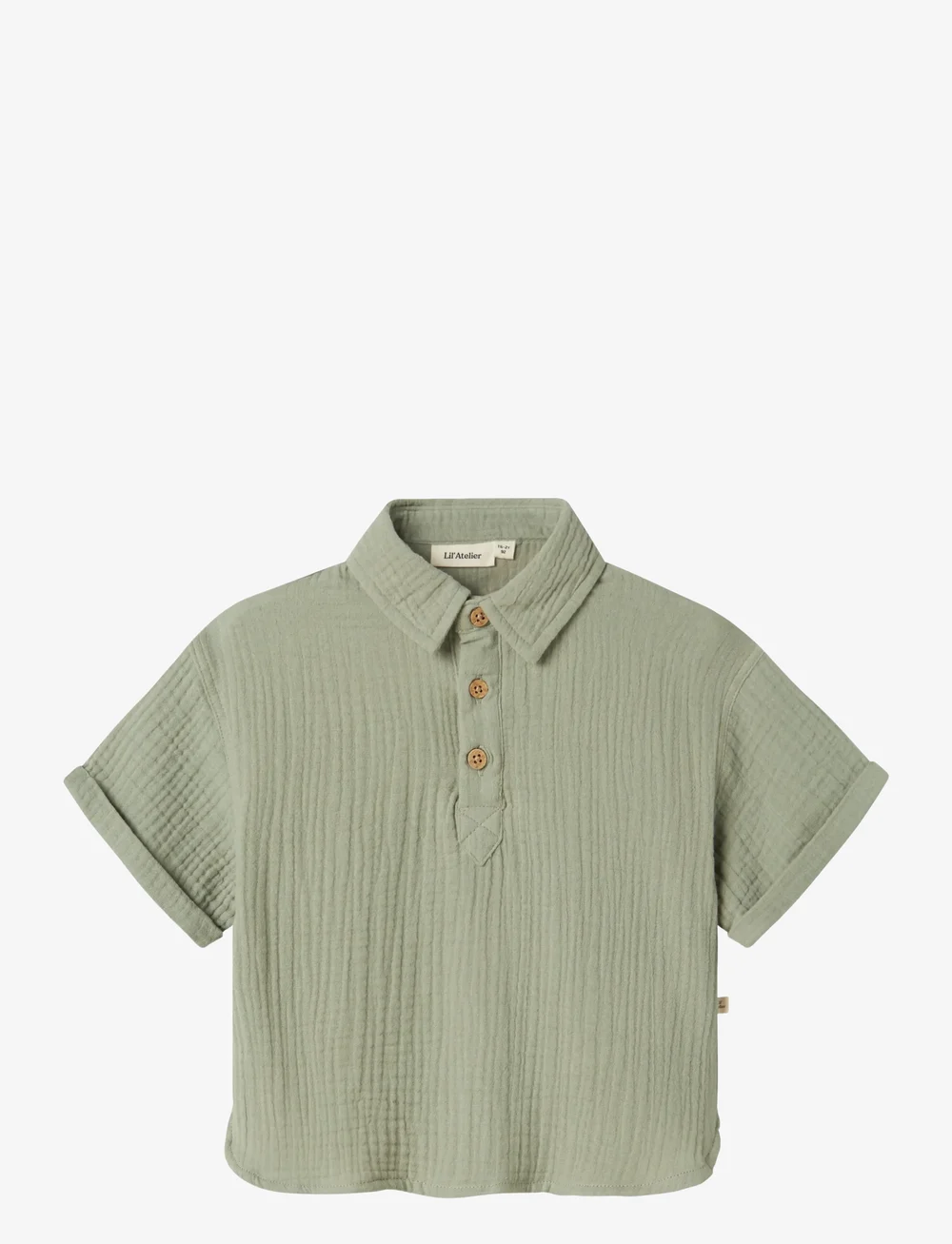 Lil'Atelier - NMMJANU SS LOOSE SHIRT LIL - kurzärmlige hemden - seagrass - 0
