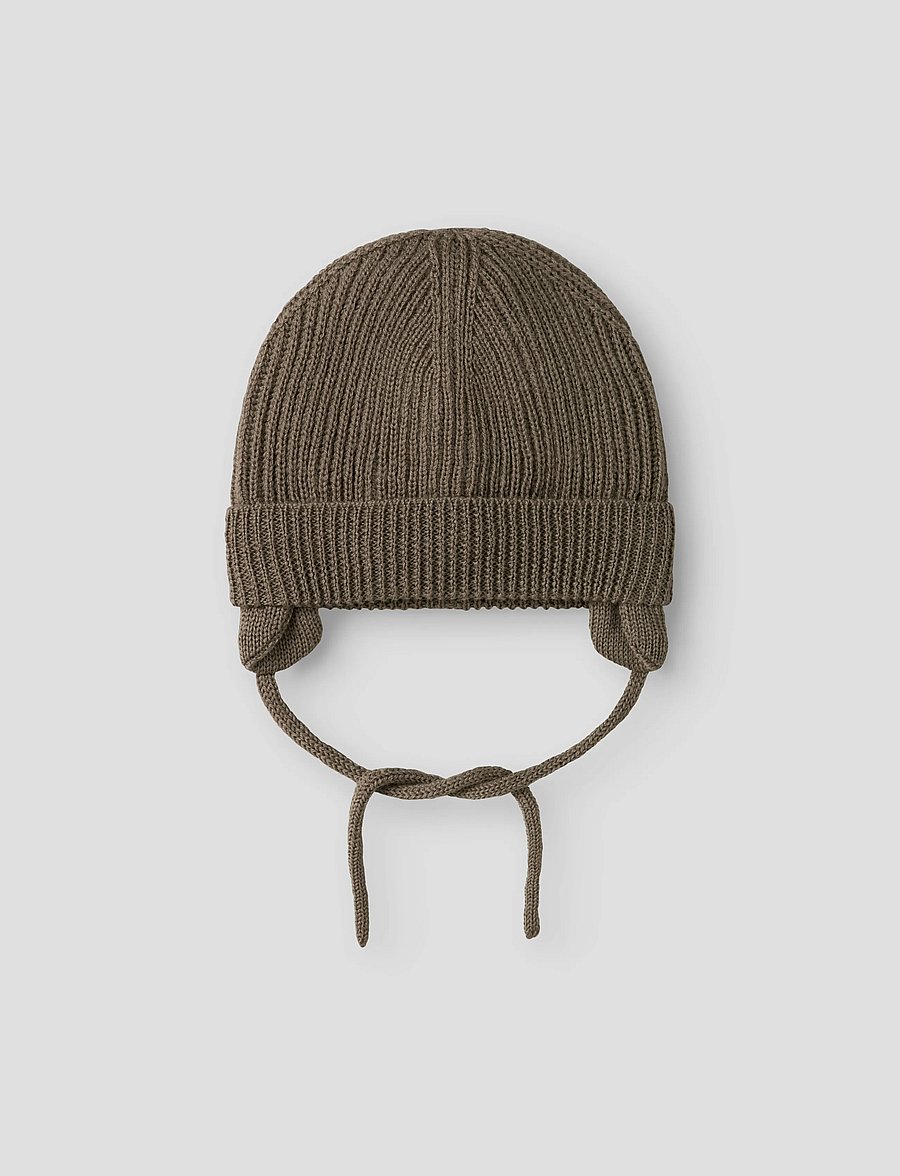 Lil'Atelier - NBNNANSON KNIT HAT LIL - talvemütsid - shitake - 3