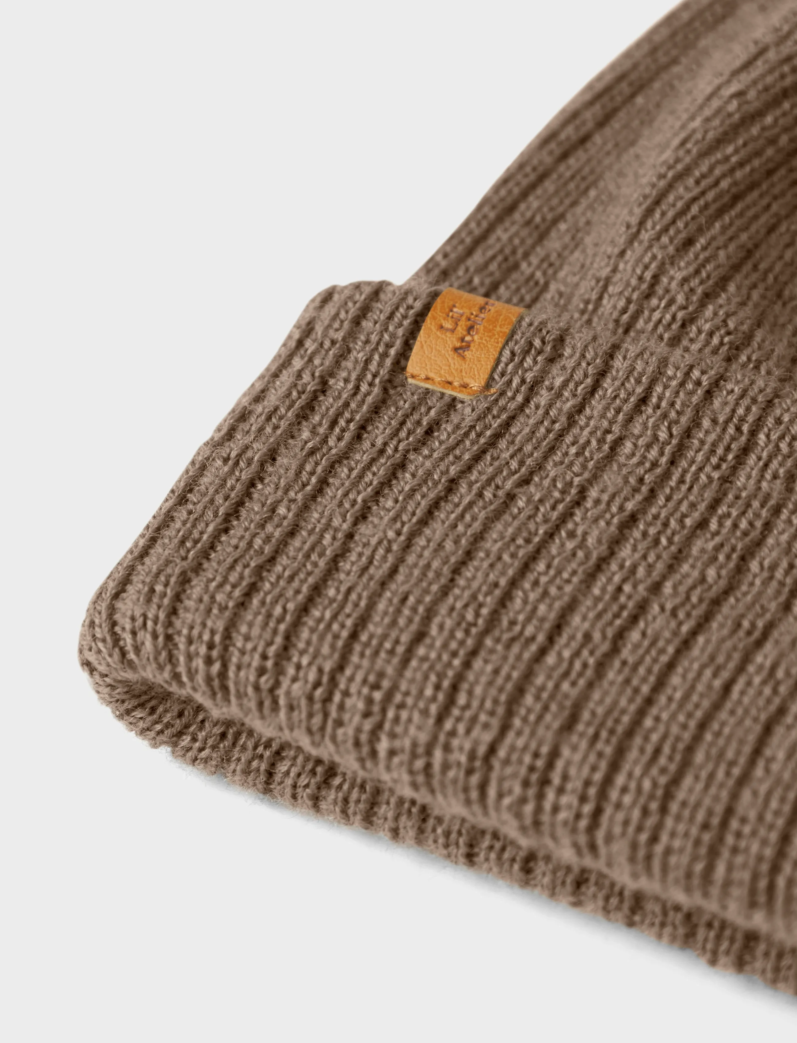 Lil'Atelier - NMNNANSON KNIT HAT1 LIL - Žieminės kepurės - shitake - 3