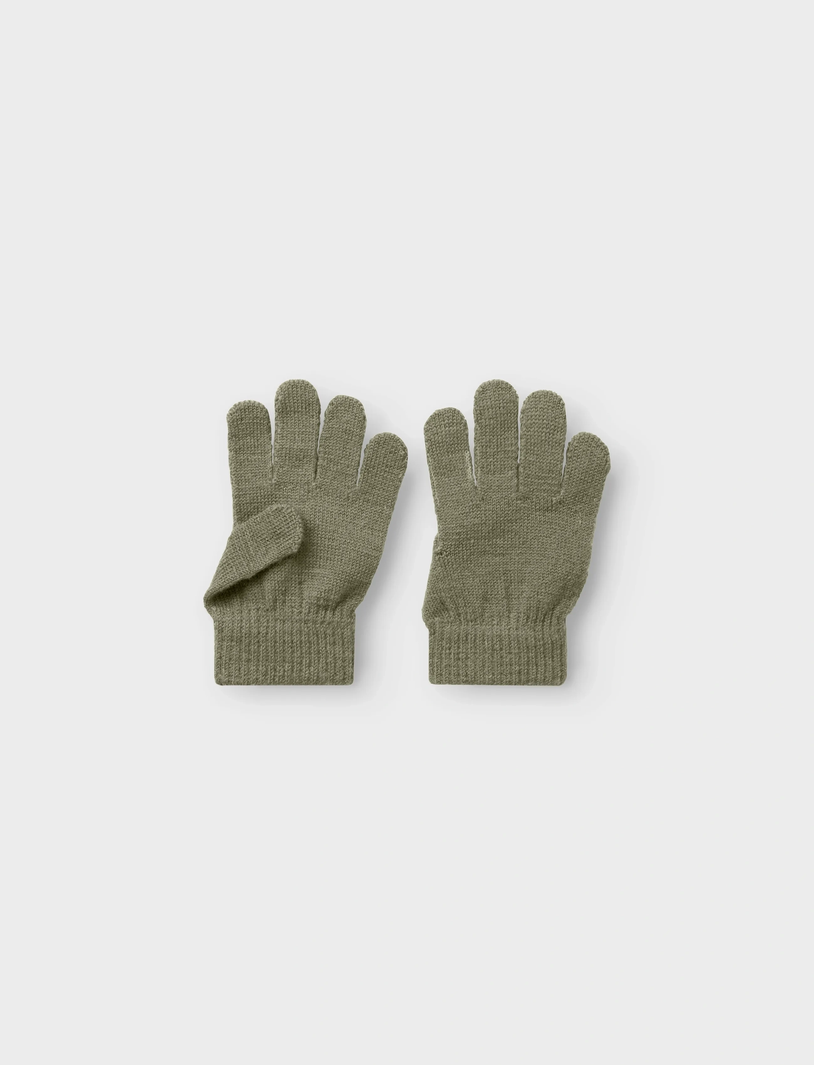 Lil'Atelier Nmnnanson Knit Gloves1 Lil, 3, Gloves & Mittens, Khakigrün - Gloves, Kinder
