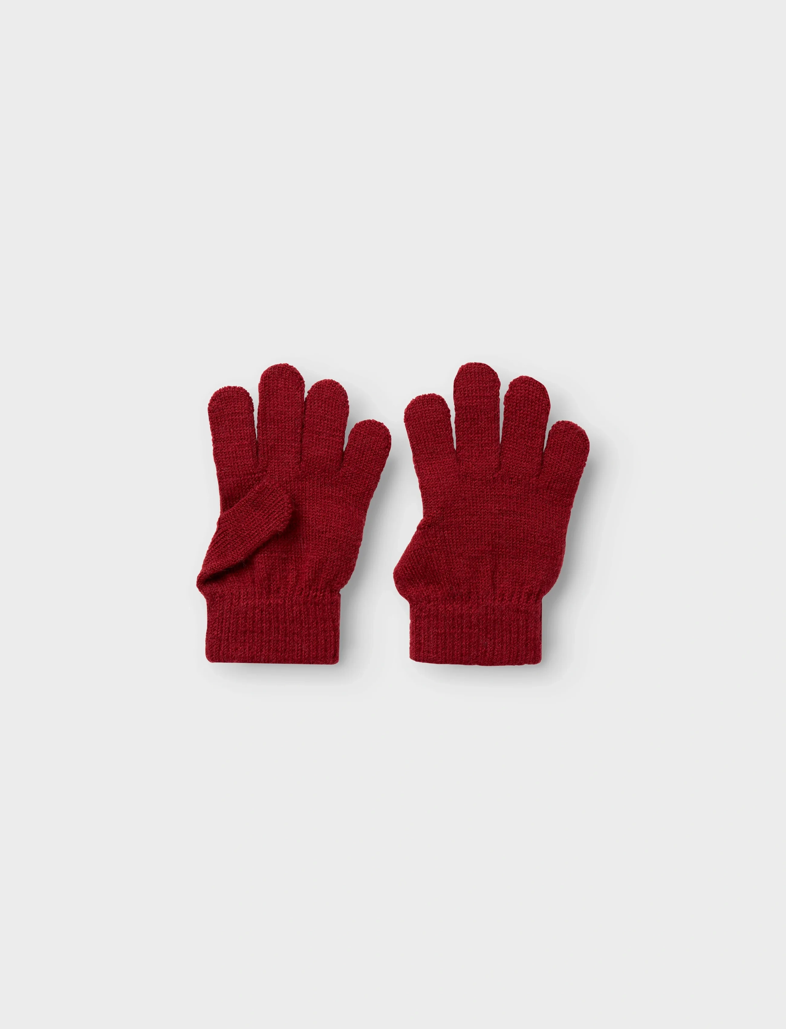 Lil'Atelier Nmnnanson Knit Gloves1 Lil, 3, Gloves & Mittens, Rot - Gloves, Kinder