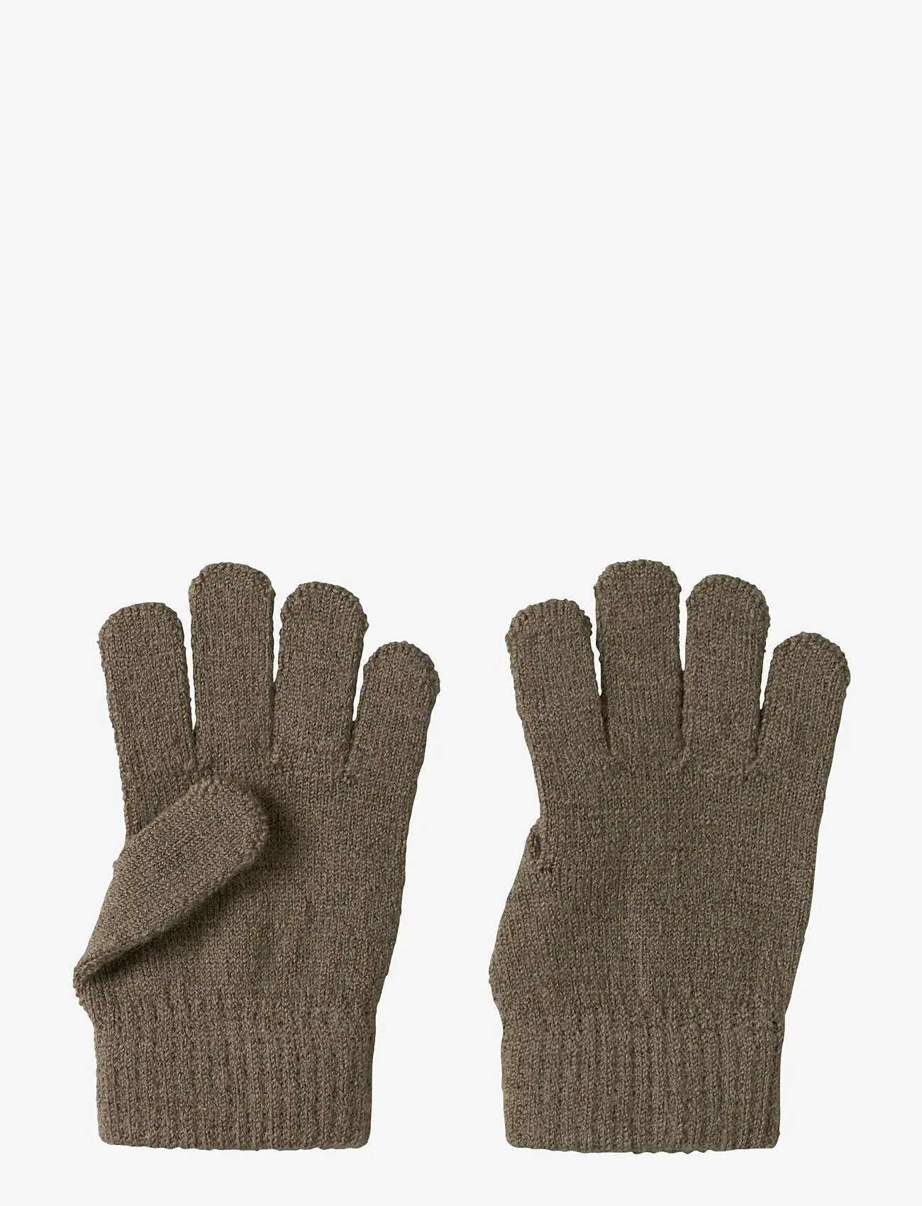 Lil'Atelier - NMNNANSON KNIT GLOVES1 LIL - cimdi - shitake - 1