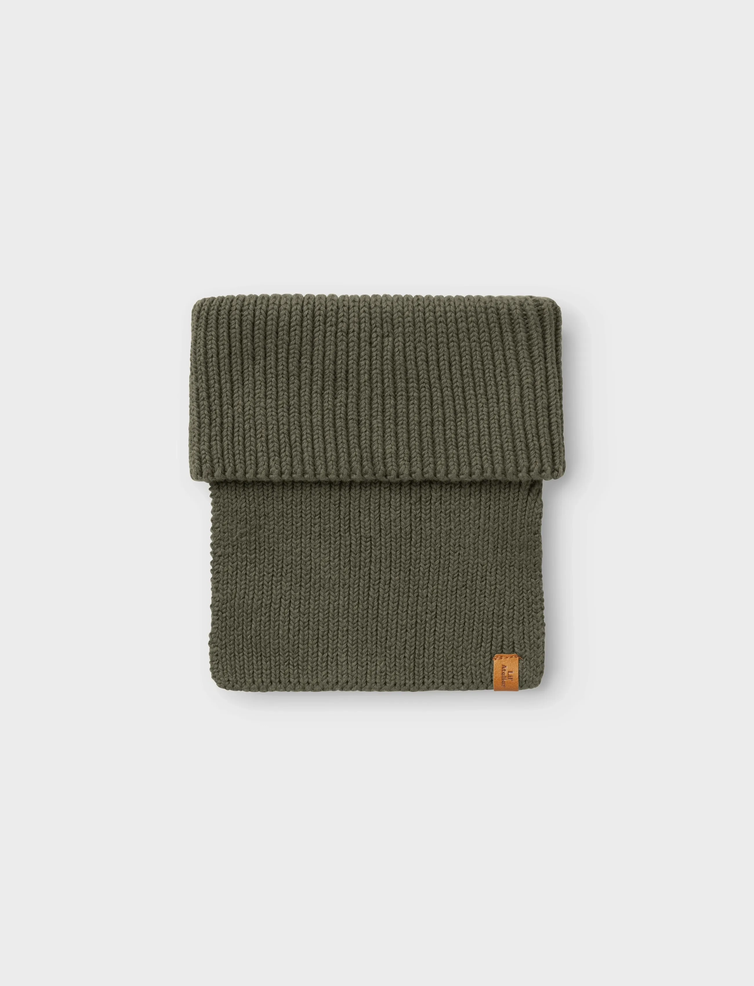 Lil'Atelier Nmmnalu Knit Tube2 Lil, 47-48, Khaki green, Tørklæder & Halsvarmere > Tube Tørklæder, Børn