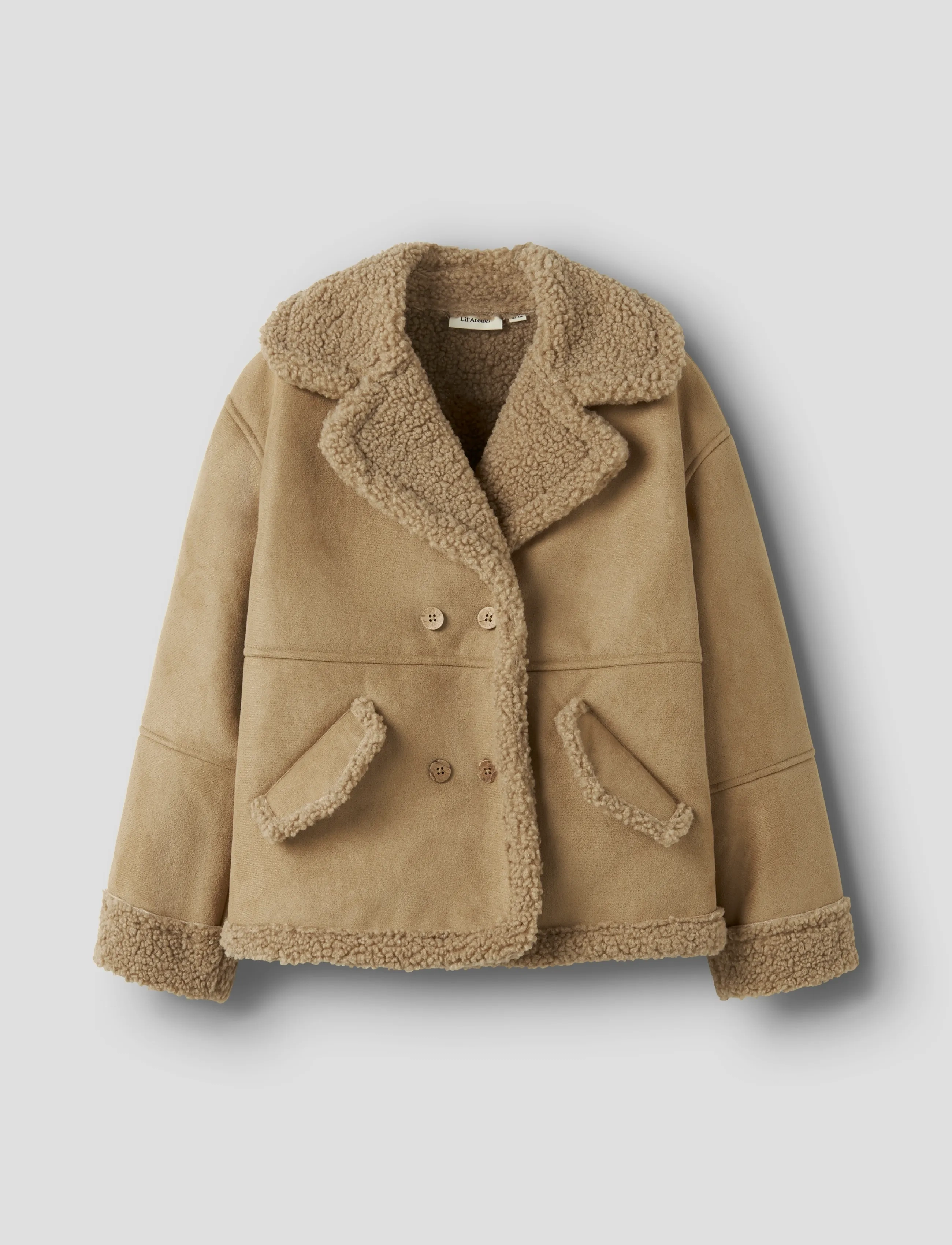 Lil'Atelier - NMNNESTER OVERSIZED JKT LIL - kunstkarusnahk - oxford tan - 0