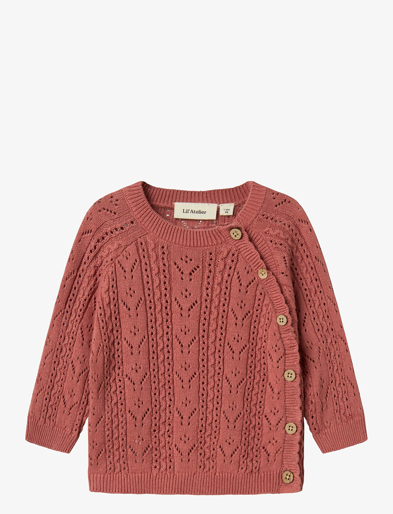 Lil'Atelier - NBFKAJSA LS WRAP KNIT LIL - kardiganid - withered rose - 0