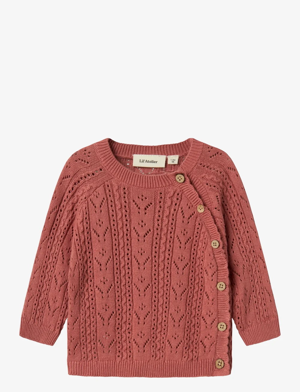 Lil'Atelier - NBFKAJSA LS WRAP KNIT LIL - cardigans - withered rose - 0