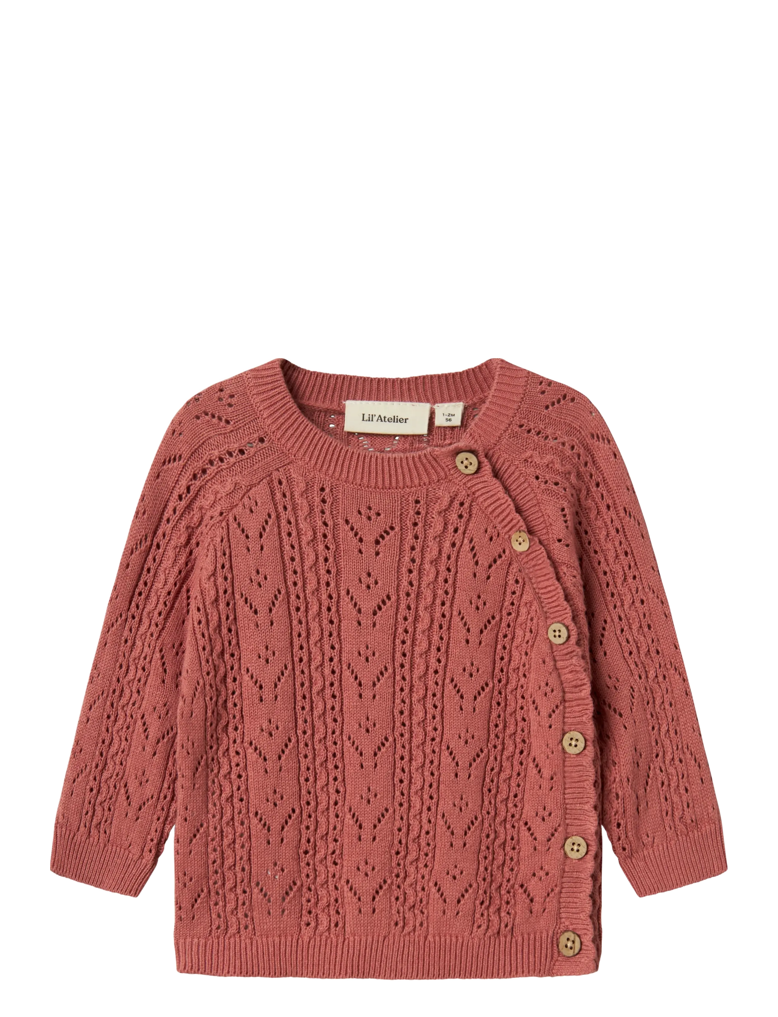 Lil'Atelier NBFKAJSA LS WRAP KNIT LIL - Strik - WITHERED ROSE / pink/rose