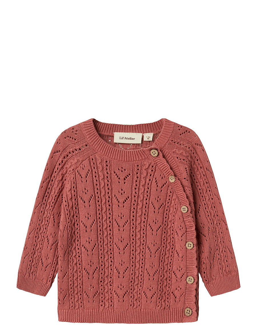 Lil'Atelier - NBFKAJSA LS WRAP KNIT LIL - cardigans - withered rose - 0