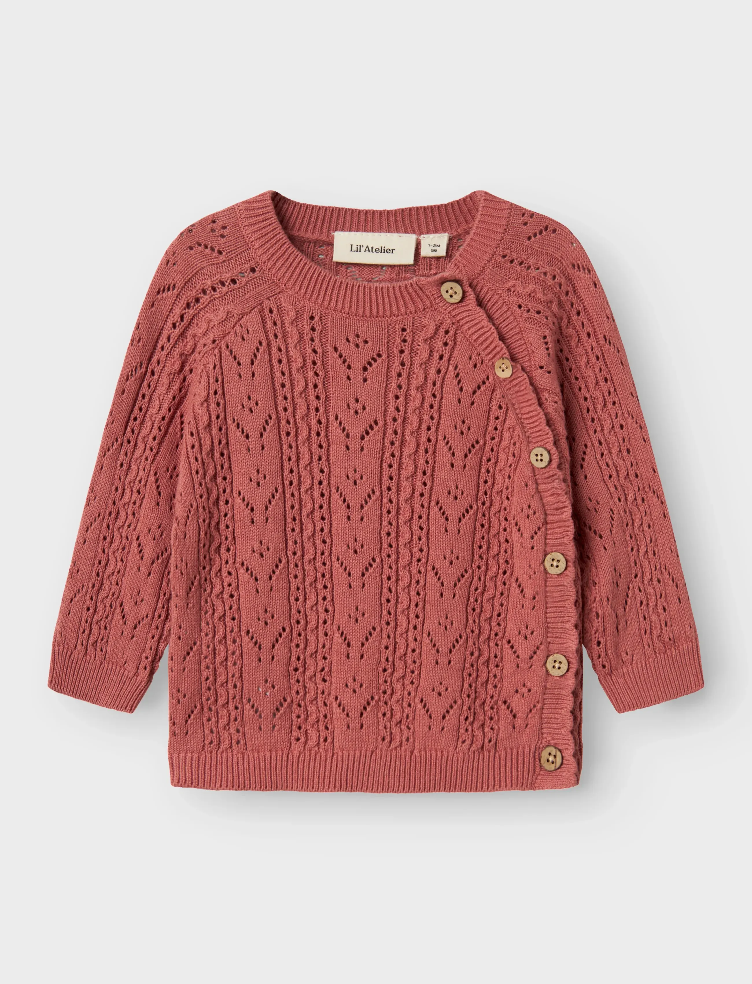 Lil'Atelier - NBFKAJSA LS WRAP KNIT LIL - hnepptar peysur - withered rose - 2