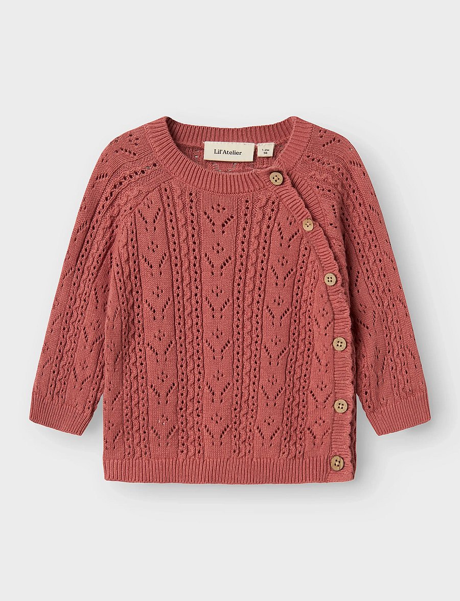 Lil'Atelier - NBFKAJSA LS WRAP KNIT LIL - cardigans - withered rose - 2